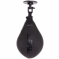 Груша подвесная Каплевидная пневматическая Zelart VL-3328 (верх-кожа, латекс. камера, d-18см, l-30см, черный)