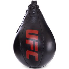 Груша підвісна Каплевидна пневматична UFC PRO UHK-75098 (верх-шкіра, латекс. камера, d-18см, l-24см чорний)