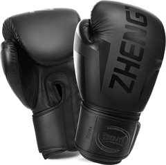 Рукавички боксерські PU на липучці чорні ZO-5698 (р-р 6-16oz)