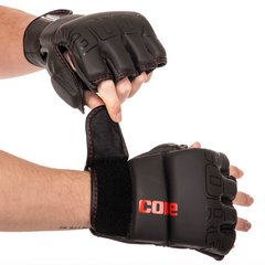 Рукавички для змішаних єдиноборств MMA PU CORE VL-8536 (розмір S-XL, чорний)