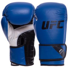 Рукавички боксерські PU на липучці UFC PRO Fitness UHK-75035 (PU, р-р 12oz, синій)