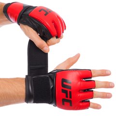 Рукавички для змішаних єдиноборств MMA PU UFC Contender UHK-69108 (р-р S/M, 5oz, червоний)