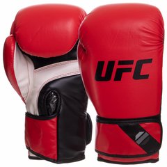 Рукавички боксерські PU на липучці UFC PRO Fitness UHK-75111 (PU, р-р 18oz, червоний)