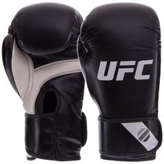 Рукавички боксерські PU на липучці UFC PRO Fitness UHK-75029 (PU, р-р 16oz, чорний)