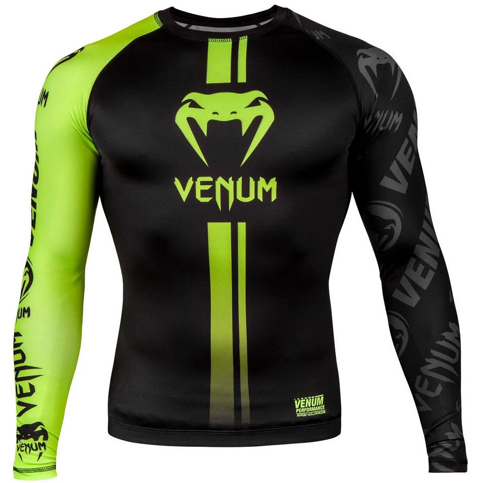 Рашгард Venum logos Black/Neo Yellow