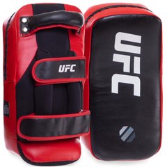Маківара тай-пед (2шт) шкіряна UFC PRO Thai UCP-75347 (кріплення на липучці, р-р 38x19x10см, чорний-червоний)