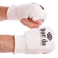 Накладки (перчатки) для каратэ DADO MA-0009D (PL, хлопок, эластан, р-р XS-L, белый)
