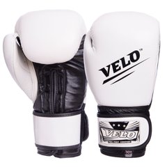Рукавички боксерські шкіряні на липучці VELO VL-2210 (р-р 10-14oz, кольори в асортименті)