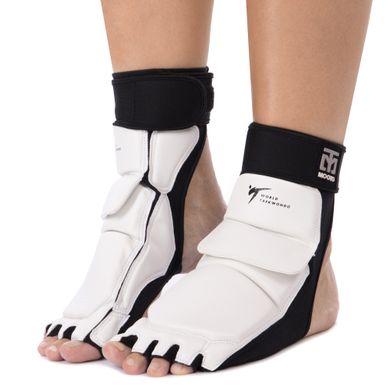 Захист стопи шкарпетки-фути для тхеквондо MTO BO-5097-W (PU, р-р S(33-34) - XL(39-40), l-19,5-27см, білий)