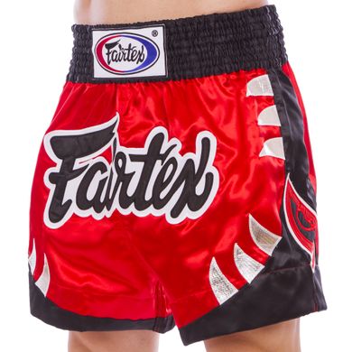 Тайський бокс та кікбоксинг шортів Fairtex BS0611 (атлас, нейлон, S-2XL, Червоний чорний)