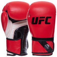 Рукавички боксерські PU на липучці UFC PRO Fitness UHK-75031 (PU, р-р 12oz, червоний)