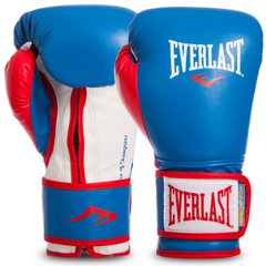 Рукавички боксерські PU на липучці EVERLAST EVP00000728 POWERLOCK (р-р 16oz, синій-червоний-білий)