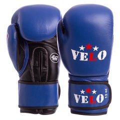 Рукавички боксерські професійні AIBA VELO шкіряні 2081 (р-р 10-12oz, синій)