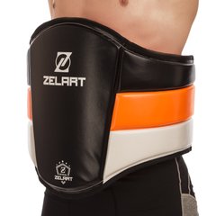 Пояс тренера кожаный ZELART BO-1975 (наполнитель-EVA,пенополиуретан, безразмерный, крепл. на липучках,черный)