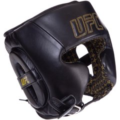 Шолом боксерський у мексиканському стилі шкіряний UFC PRO Prem Lace Up UHK-75056 (р-р L-XL, чорний)