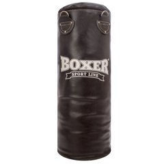 Мішок боксерський Циліндр Шкіра h-80см BOXER Класик 1001-04 (наповнювач-ганчір'я х-б, d-28см, вага-19кг, чорний)